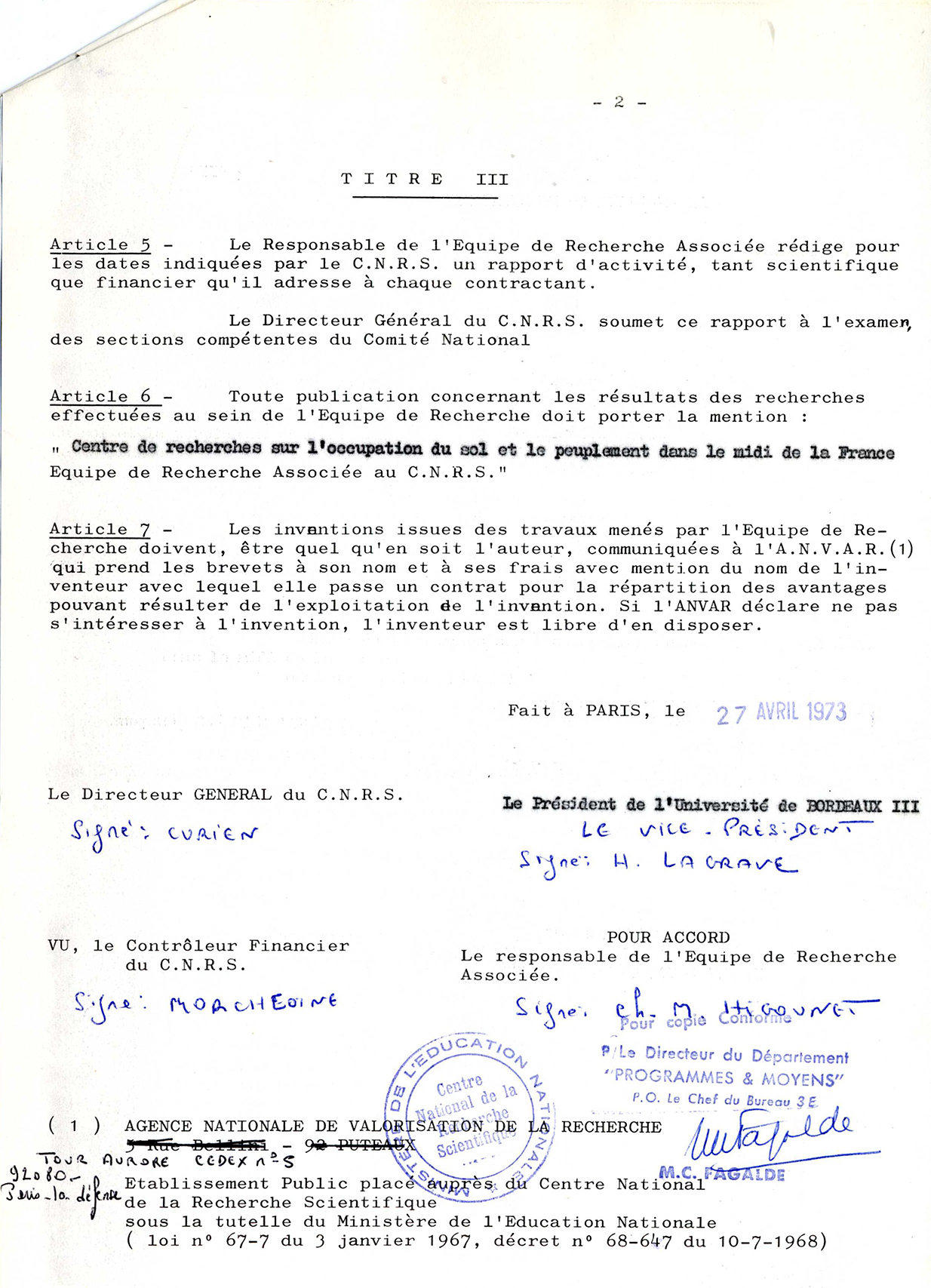 Convention CROS-CNRS (document 3)