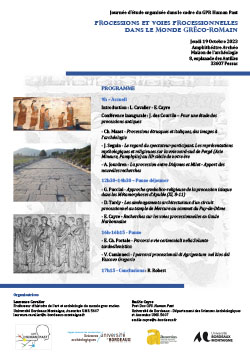 Journée d’étude organisée dans le cadre du GPR Human Past Processions et voies processionnelles dans le monde gréco-romain