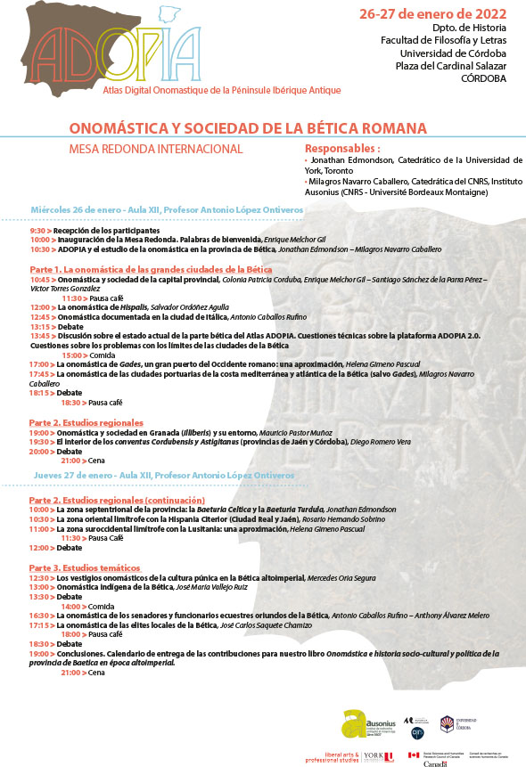 ONOMASTICA Y SOCIEDAD DE LA BÉTICA ROMANA