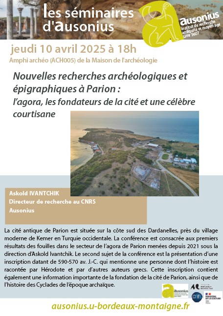 Nouvelles recherches archéologiques et épigraphiques à Parion : l’agora, les fondateurs de la cité et une célèbre courtisane