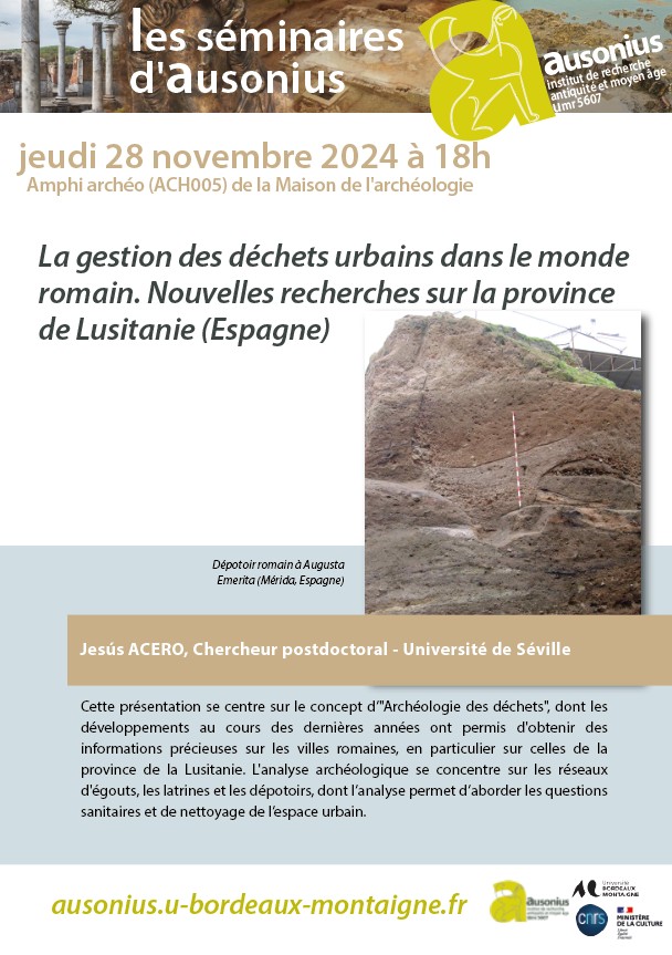 La gestion des déchets urbains dans le monde romain. Nouvelles recherches sur la province de Lusitanie (Espagne)