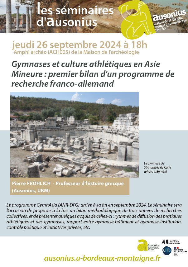 Gymnases et culture athlétiques en Asie Mineure: premier bilan d&rsquo;un programme de recherche franco-allemand